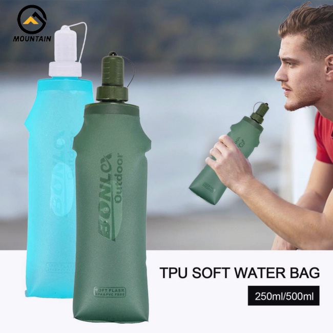 Bình Nước Thể Thao 250ml / 500ml Mềm Mại Siêu Nhẹ Có Nắp Đậy Tiện Dụng