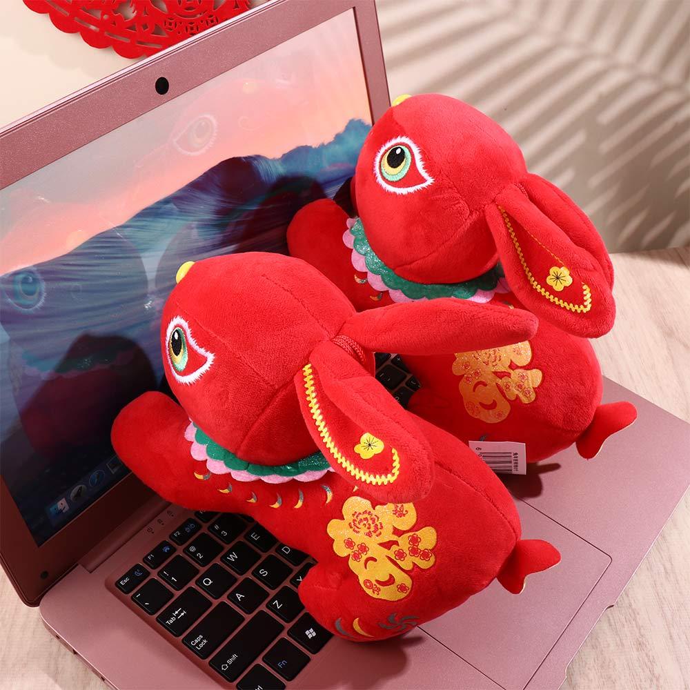 Thỏ Nhồi Bông Chất Liệu Cotton Mềm Mại Trang Trí Nhà Cửa Dịp Năm Mới