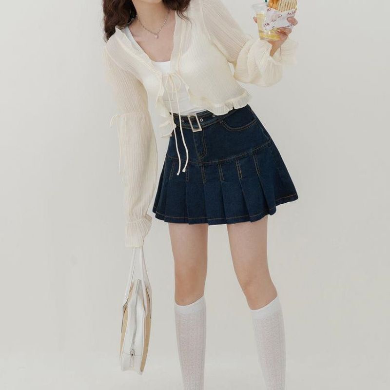 IELGY  Áo Sơ Mi Chống Nắng Tay Dài Dáng Rộng Cổ Chữ v Thời Trang Cho Nữ