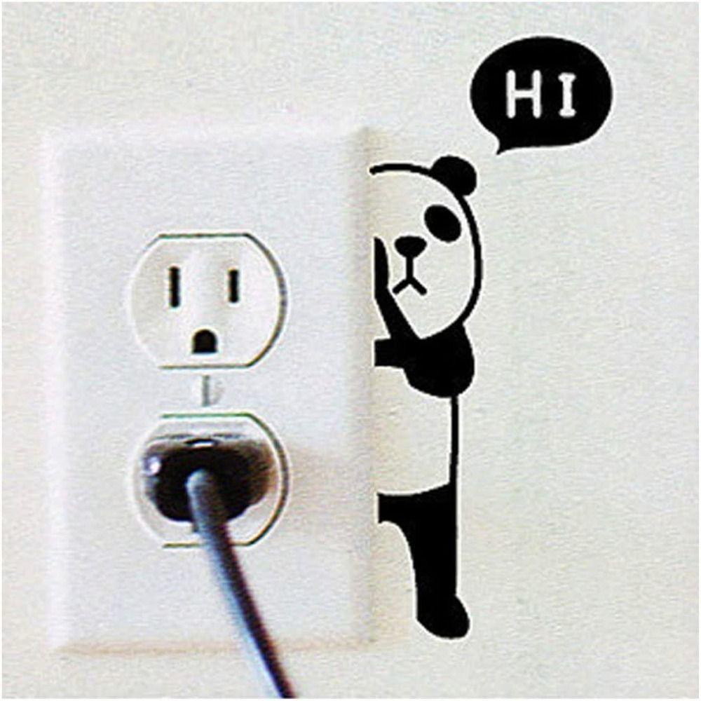 AARON1 Miếng Dán Công Tắc Đèn Họa Tiết Hoạt Hình 3D Nghệ Thuật Thân Thiện Với Môi Trường DIY