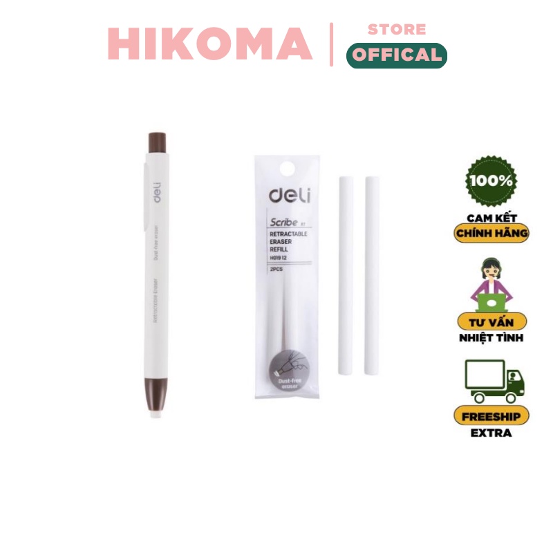 Bút tẩy dạng bấm Deli/Ruột bút - HIKOMA STORE