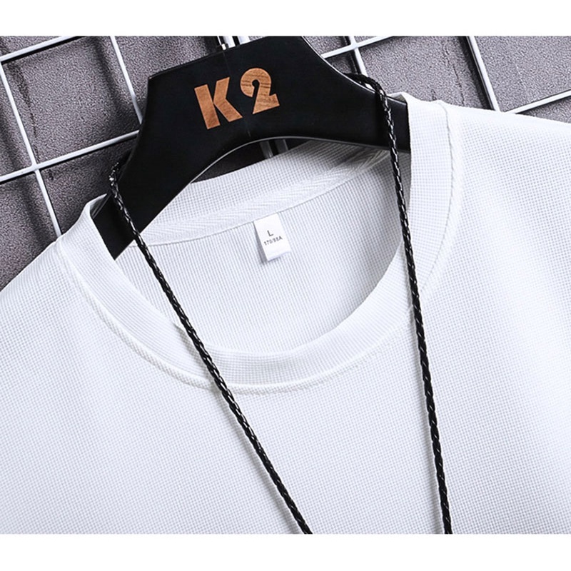 Áo Thun Tay Ngắn Chất Liệu Lụa Lạnh Nhanh Khô Thời Trang Mùa Hè Cho Nam Giới