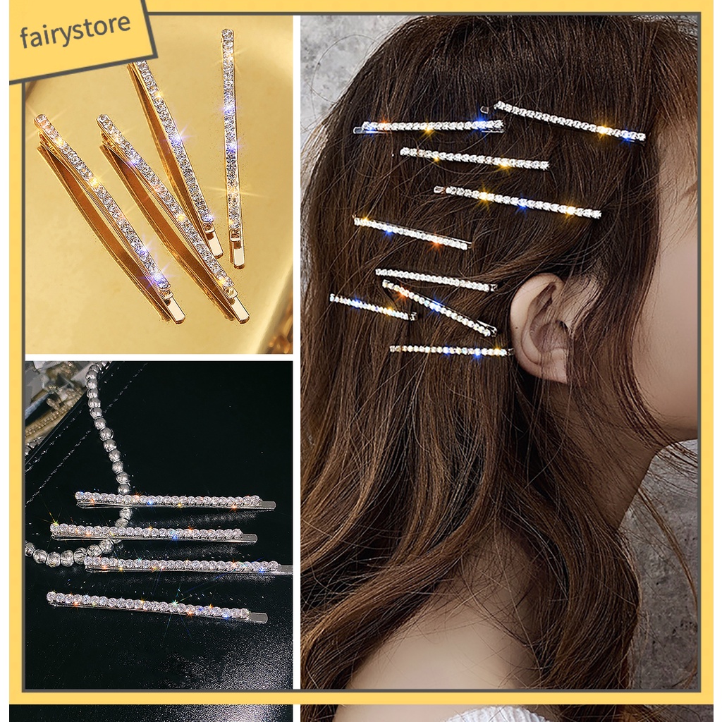 Set 2 / 4 Kẹp Tóc Đính Đá Lấp Lánh Trang Trí Tóc Thanh Lịch Dành Cho Nữ [Fairy1]