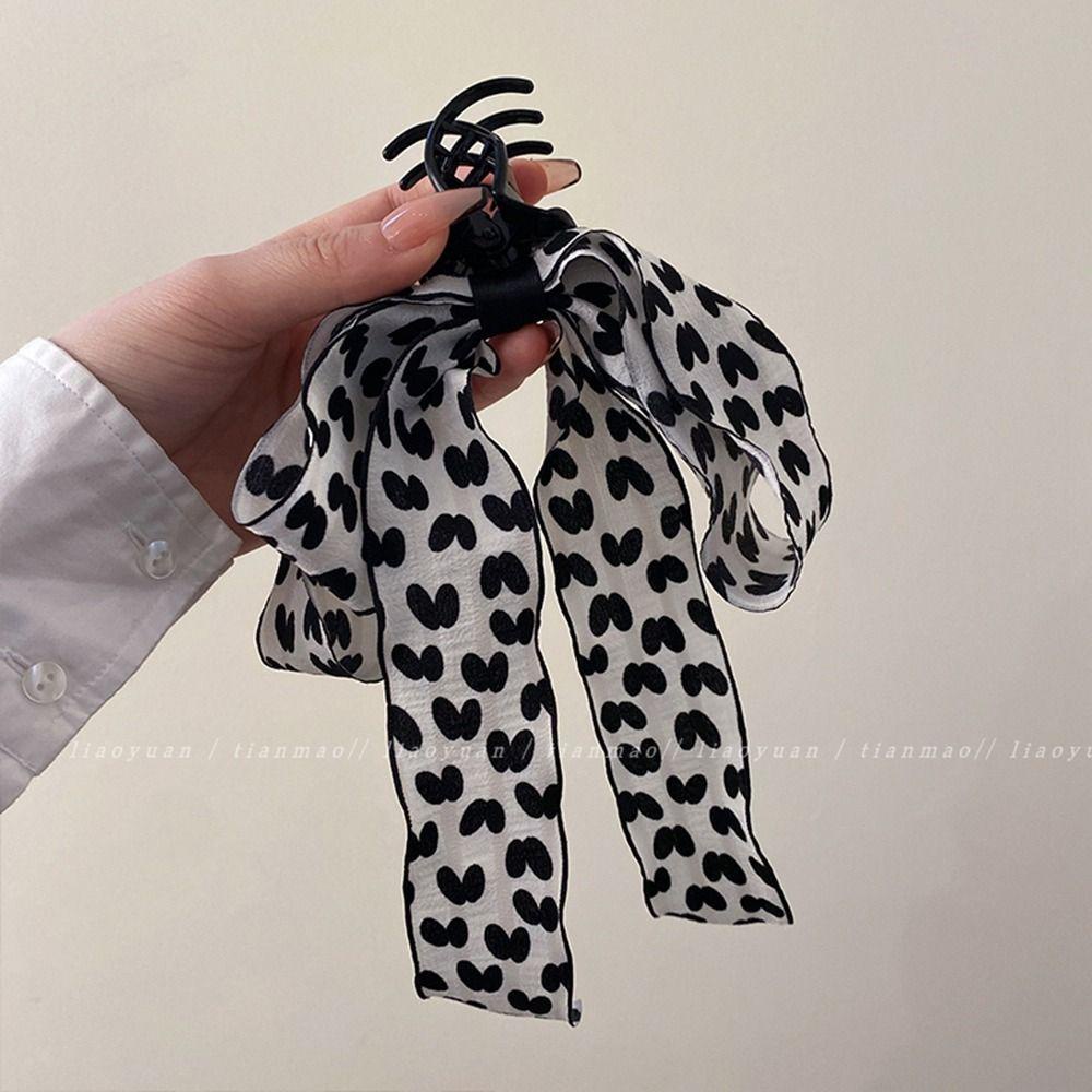 Epoch Kẹp Tóc Nơ Họa Tiết Chấm Bi Phối Tua Rua Xinh Xắn Cho Nữ