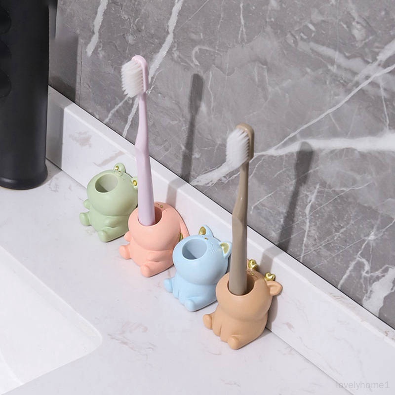 Giá Đỡ Bàn Chải Đánh Răng Không Đục Lỗ Kiểu Dáng Hoạt Hình Dễ Thương