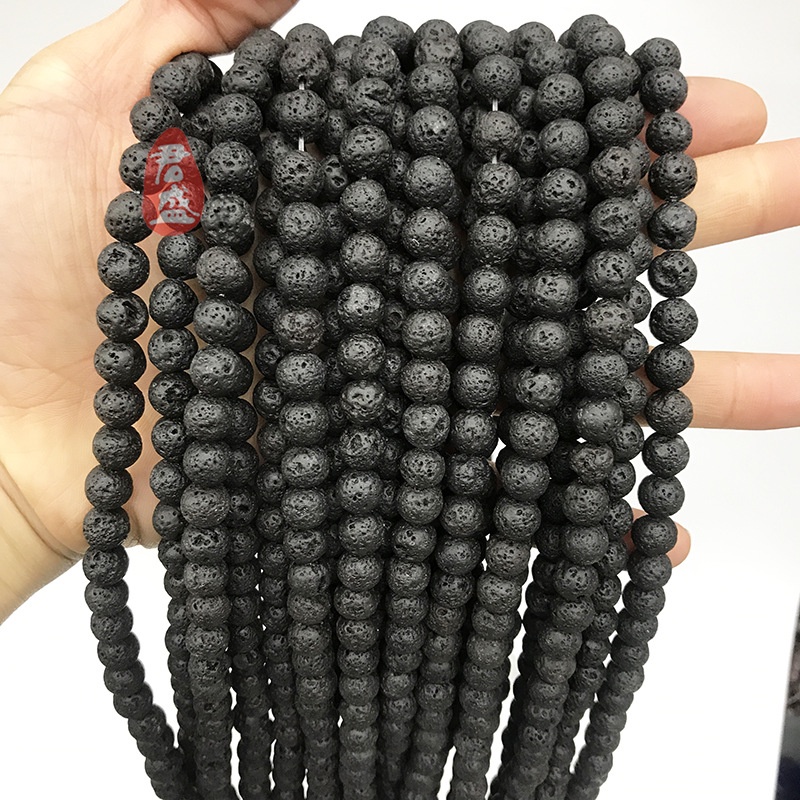 Hạt Đá Núi Lửa Tròn Tự Nhiên Aaa Dùng Làm Trang Sức diy