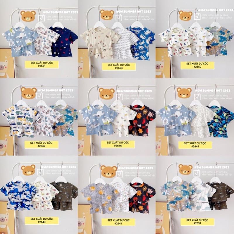 SET 3 BỘ COTTON CỘC TAY XUẤT DƯ BÉ TRAI