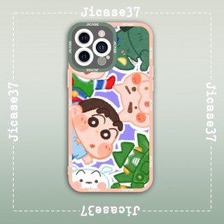 Ốp lưng iphone và samsung xiaomi oppo cạnh vuông Jicase JMcase Shin - Cậu Bé bút Chì Hoại Hình