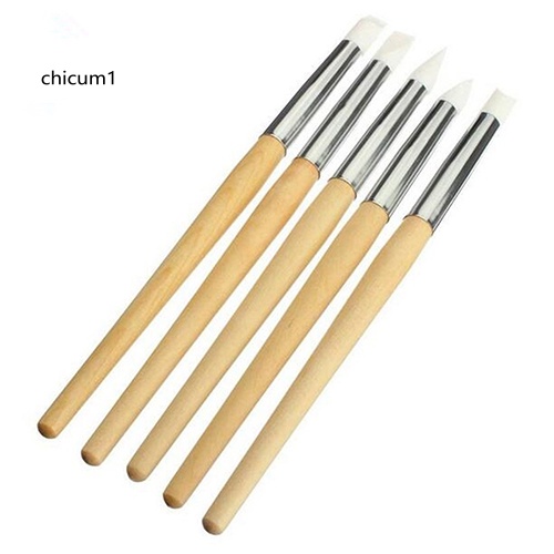 Set 5 Cọ Vẽ Trang Trí Móng Tay Nghệ Thuật Bằng Silicone Tiện Lợi