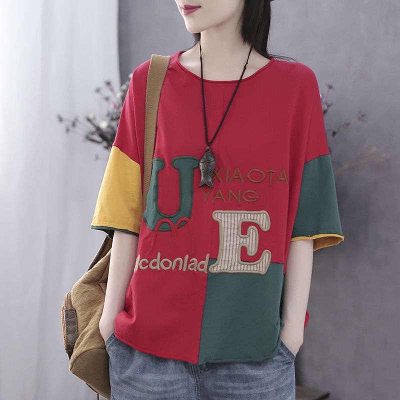 Áo Thun 100% Cotton Tay Ngắn Dáng Rộng Thời Trang Dành Cho Nữ