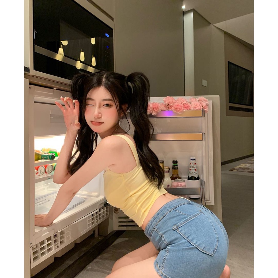 Áo Croptop Hai Dây In Chữ Thời Trang Quyến Rũ Cho Nữ