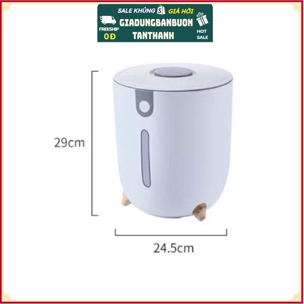 Thùng đựng gạo thông minh GIADUNGBANBUONTANTHANH Thùng đựng gạo 5, 10, 12, 15, 20kg, hộp đựng gạo, thùng nhựa có nắp
