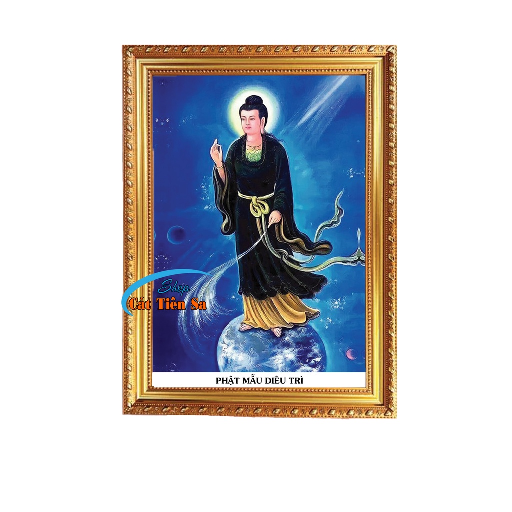Hình thờ, Tranh treo, để bàn, Mẹ Diêu Trì+ gồm Khung + ép plastic đầy đủ kích thước