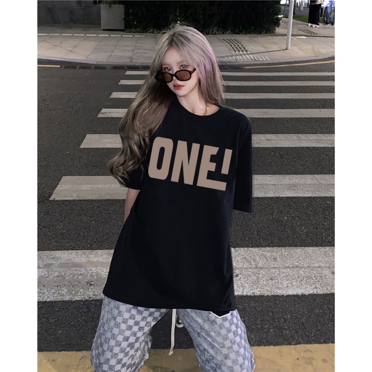 Áo Thun Tay Ngắn Dáng Rộng In Chữ Thời Trang Mùa Hè Mới Cho Nữ