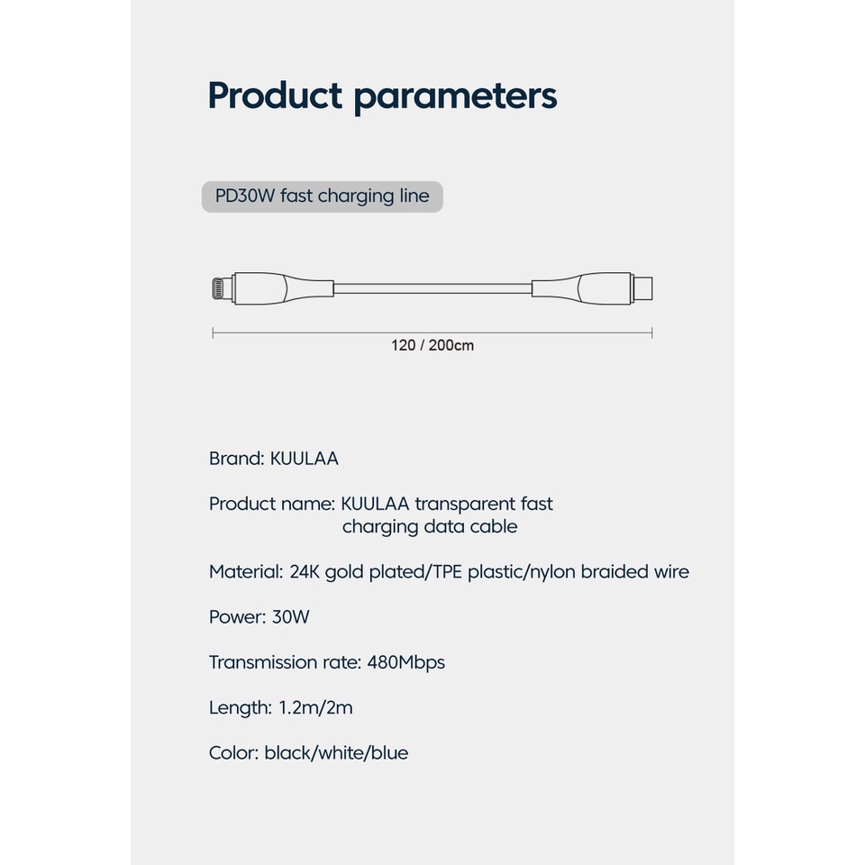 Dây Cáp Sạc Nhanh 30W Type-C Sang L 3A Cho iPhone 14 13 Pro Max