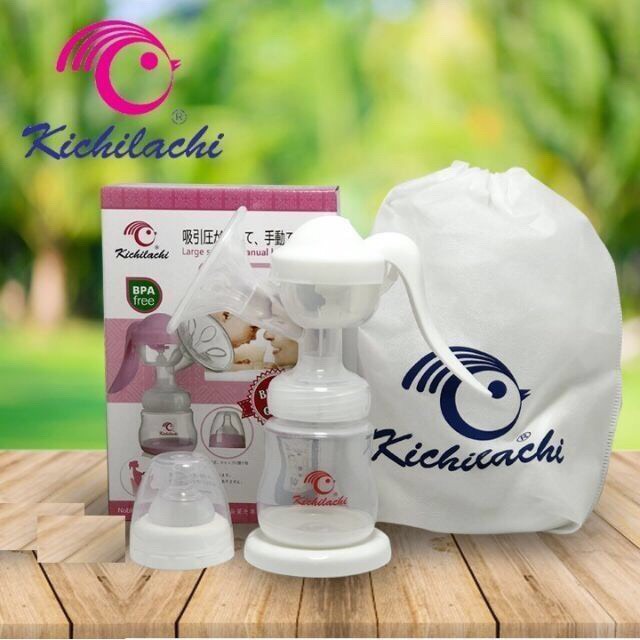 Máy Hút Sữa Bằng Tay / Máy Hút Sữa Cầm Tay Kèm Bình Sữa Kichi 180ML - Tặng 6 Túi Trữ Sữa