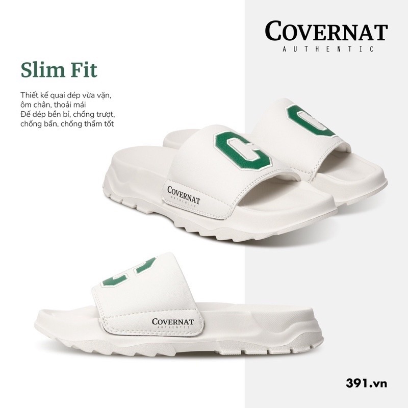 Dép covernat chữ C, dép quai ngang nam nữ cao cấp tăng chiều cao đế IP chống trơn quai da họa tiết t