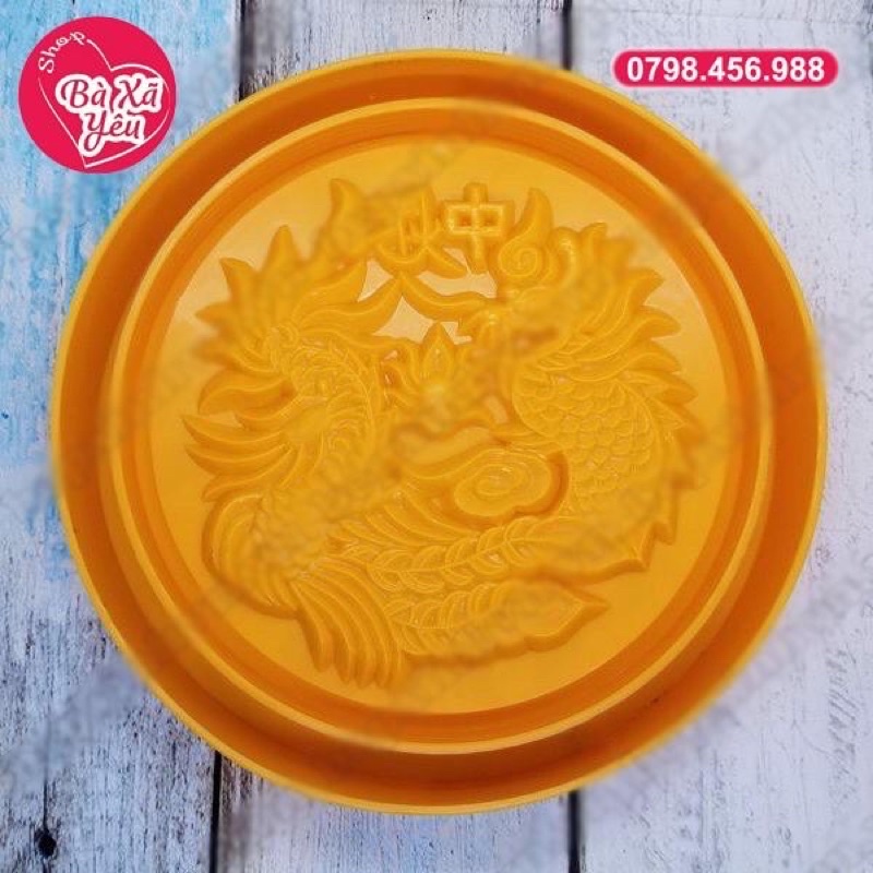 Khuôn bánh trung thu , ép xôi rồng phượng 500g - BX95