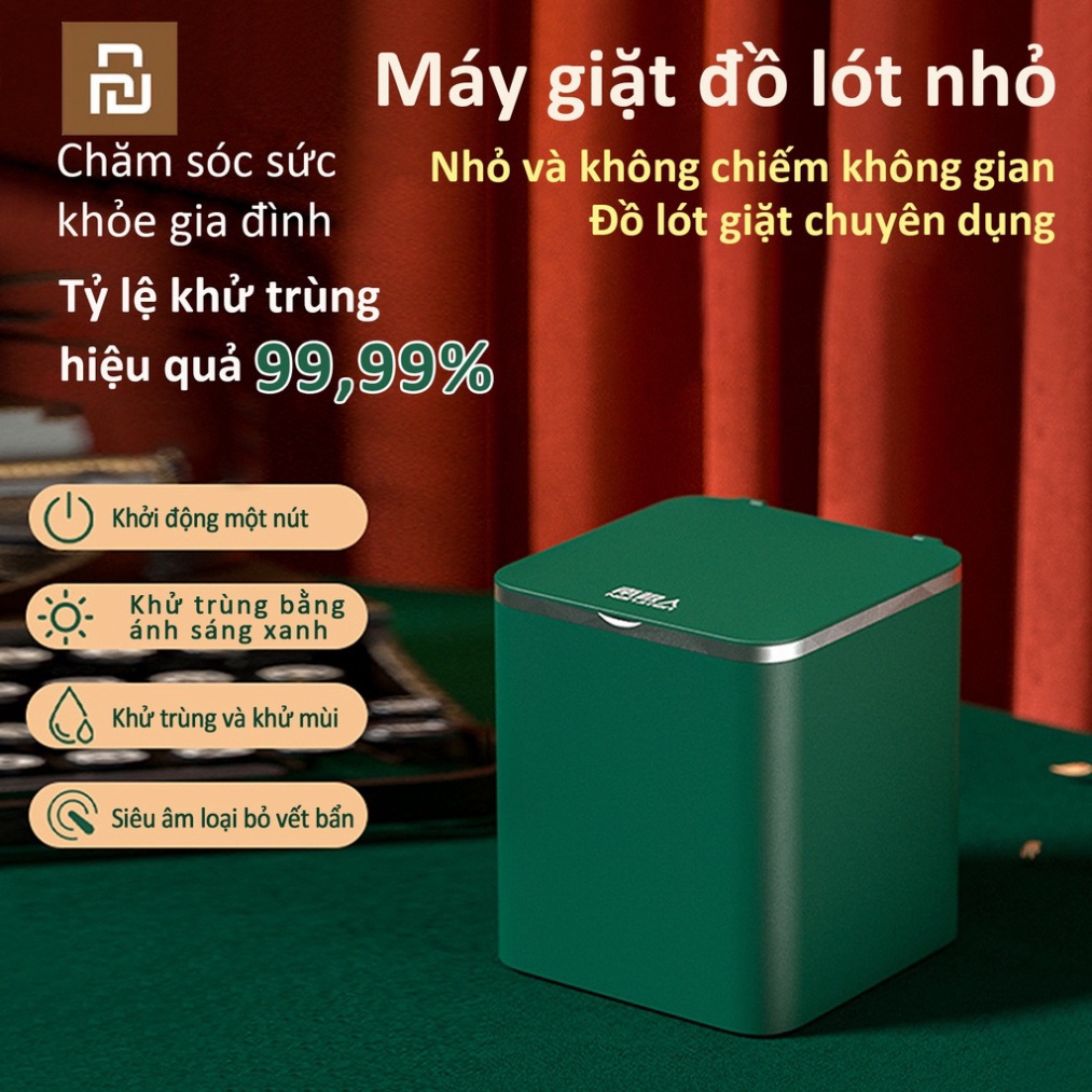 Máy Giặt Mini Youpin Bằng Sóng Siêu Âm Khử Trùng Đồ Lót / Vớ Cho Nữ - Máy Giặt Mini Gấp Gọn, Giặt Đồ Cho Bé Dung Tích 6L
