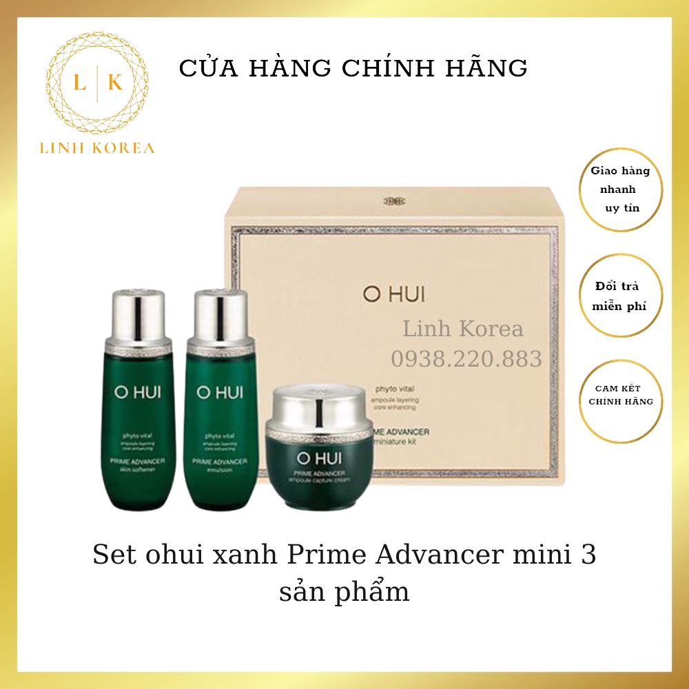 Set ohui xanh Prime Advancer mini 3 sản phẩm