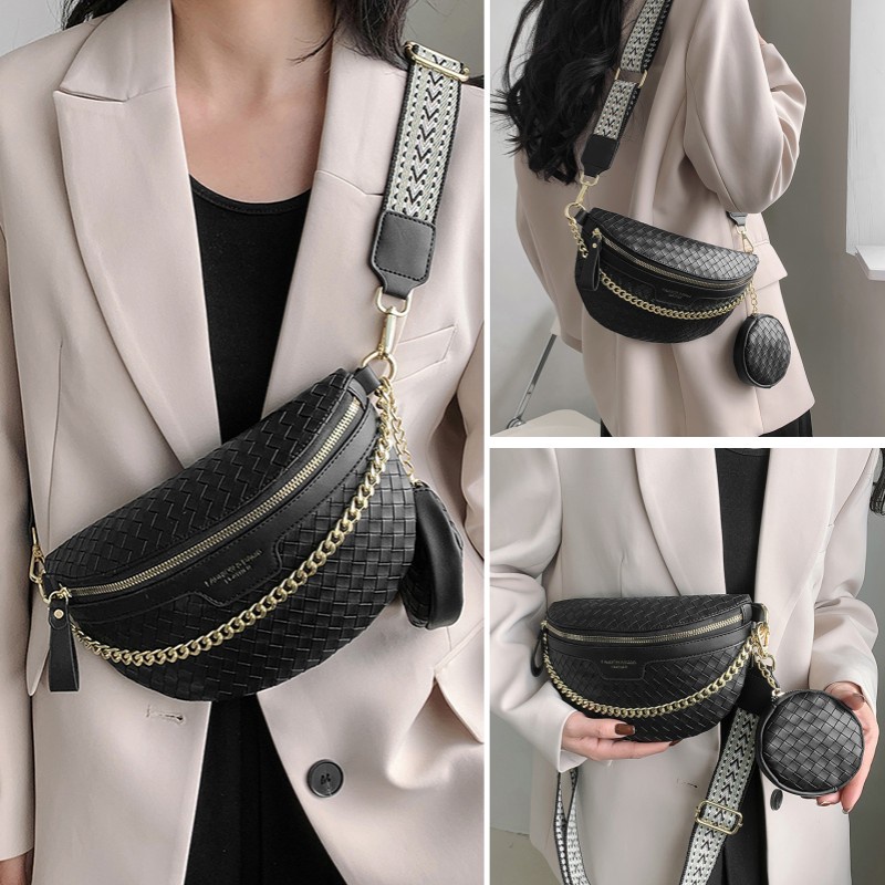 Túi Đeo Chéo Ngực Bằng Da PU Phong Cách Hàn Quốc Cho Nữ