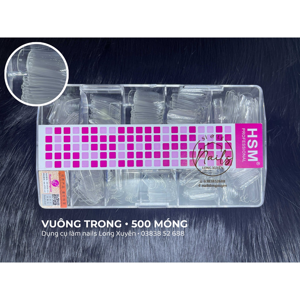 500 móng úp vuông trong HSM móng giả làm nails (Hộp)