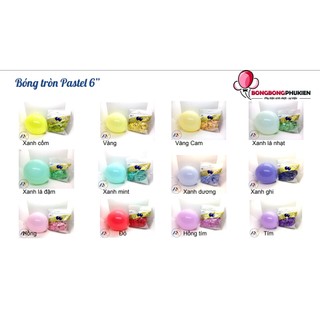 Bong Bóng Cao Su Màu Pastel 6'' Tức 15cm bịch 200 quả