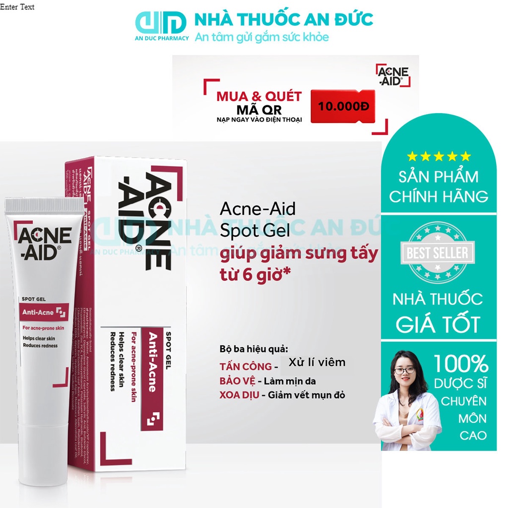 Gel chấm mụn Acne - Aid Spot, chứa Acid Salicilyc, Acnecare Bio, giúp giảm mụn, mờ vết đỏ do mụn