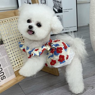Đầm Cotton In Hoa Cho Thú Cưng