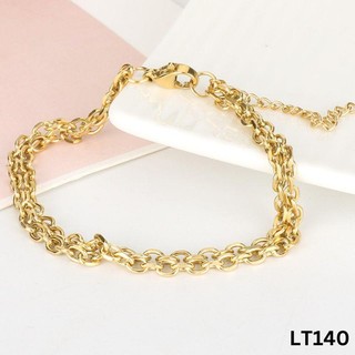 Lắc tay xích đôi titan không đen gỉ LT140