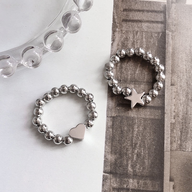 Nhẫn Hợp Kim Đính Hạt Hình Ngôi Sao Phong Cách Vintage Thanh Lịch Cho Nữ