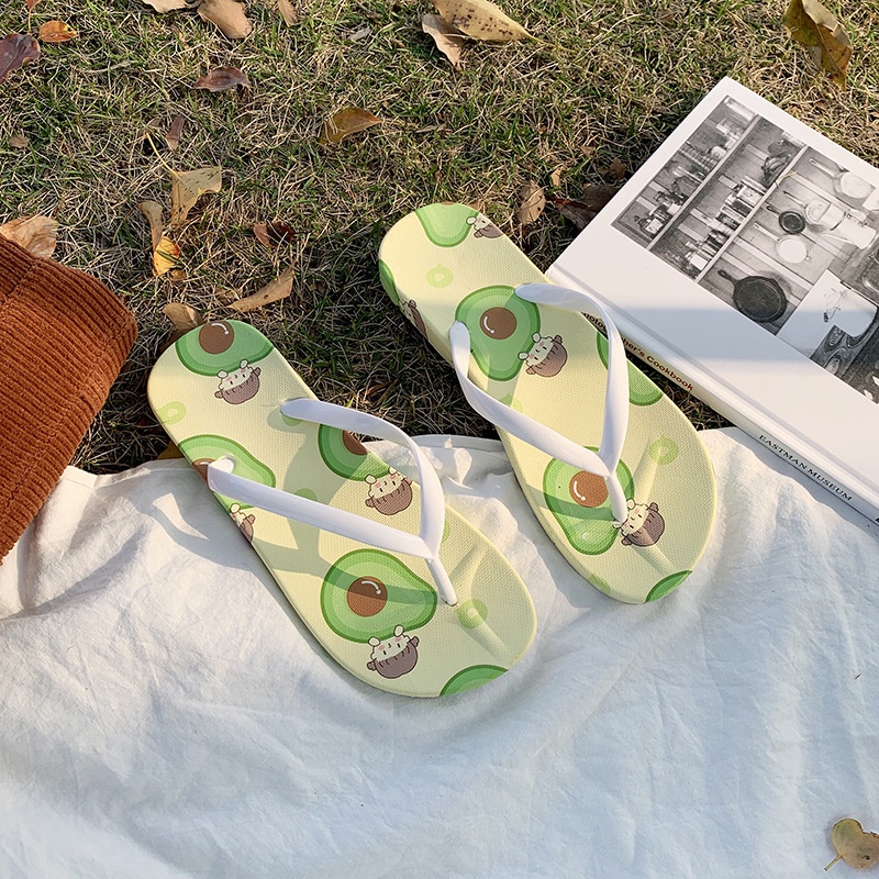 CHZK Dép Đi Biển Đế Mềm Họa Tiết Hoạt Hình Thời Trang Mùa Hè Cho Nữ