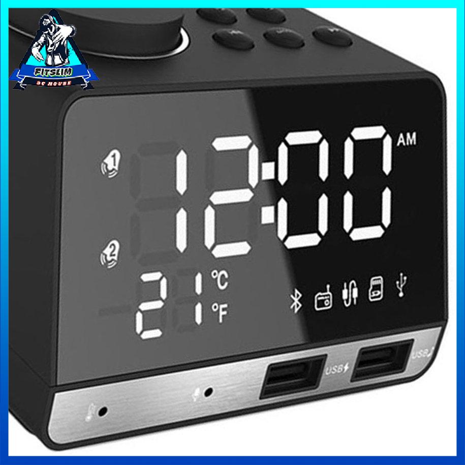 Điện thoại di động Sạc Led Smart Radio Đồng hồ báo thức Âm thanh nổi nhỏ [S/13]