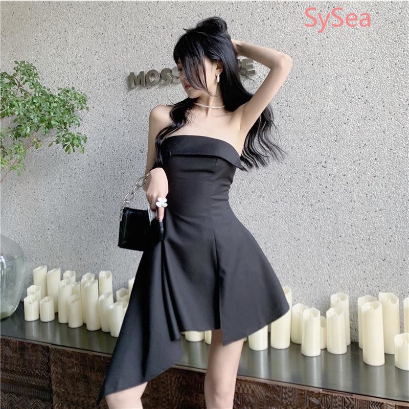 Plus Đầm Màu Trơn Thiết Kế Lệch Tà Quyến Rũ Thời Trang Hè Cho Nữ