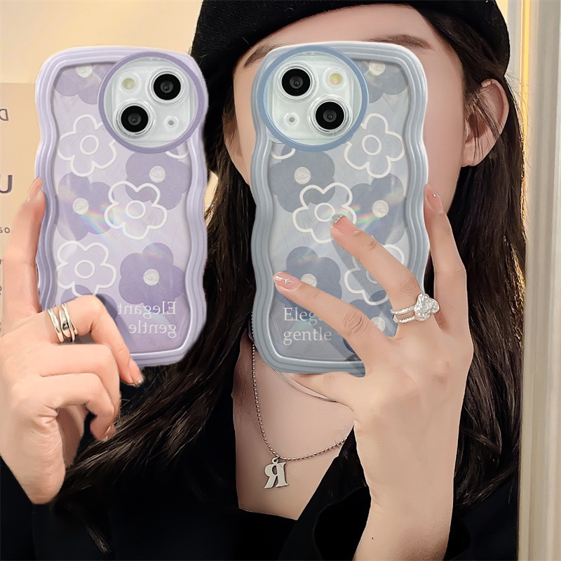 Waves Edge Casing VIVO V27 V27E Y36 Y02 Y22 Y22S Y35 2022 Y21 Y33S Y21S Y21T Y33T Y21A Y20 Y20i Y20S Y12A Y12S 2021 5G Y76 Y16 Y15S Y15A Y01 Y50 Y30 Y30i Y17 Y12 Y15 2020 Y3S Y19 Y95 Y93 Y91 Y91i Y91C Y1S V23 V25 V25E V23E Pro Flower Soft Phone Case BW 29