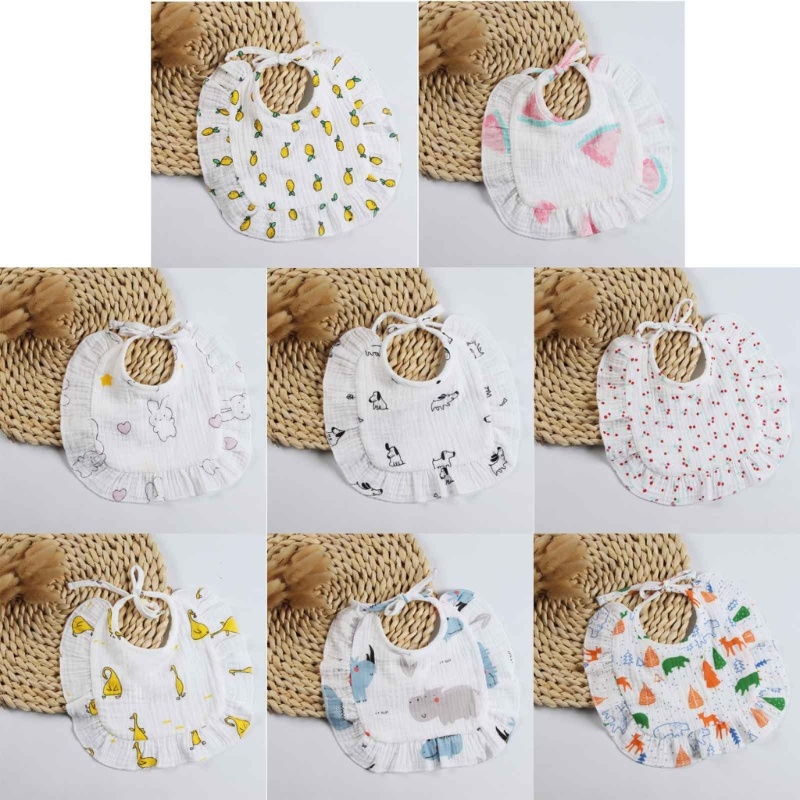 Yếm Ăn Thấm Hút Tốt In Họa Tiết Xinh Xắn Dành Cho Các Bé Từ 0-2 Tuổi