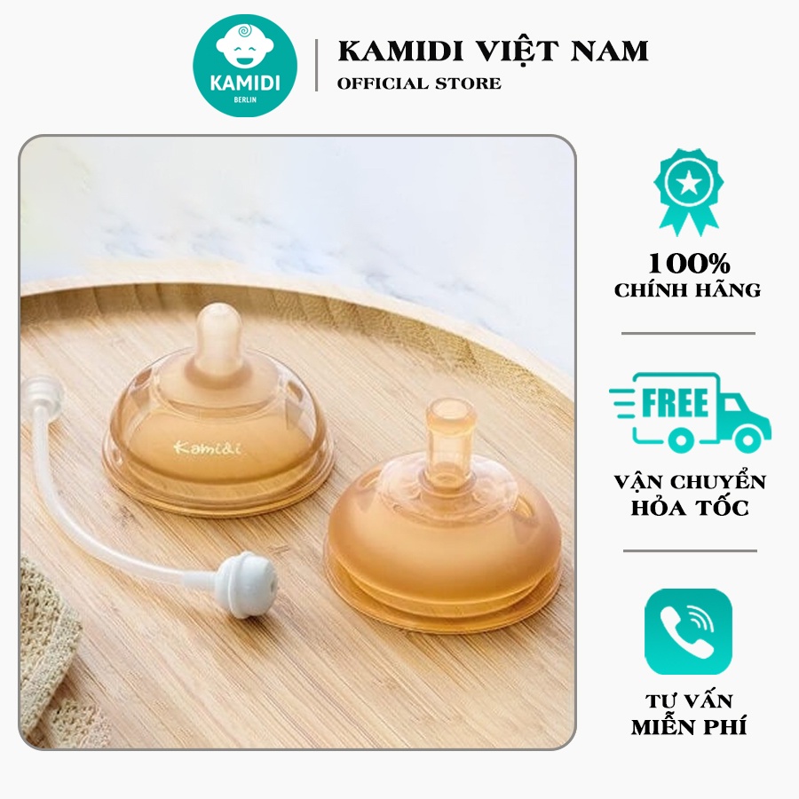 Phụ kiện bình sữa Kamidi, Núm bình sữa Kamidi nâu trắng