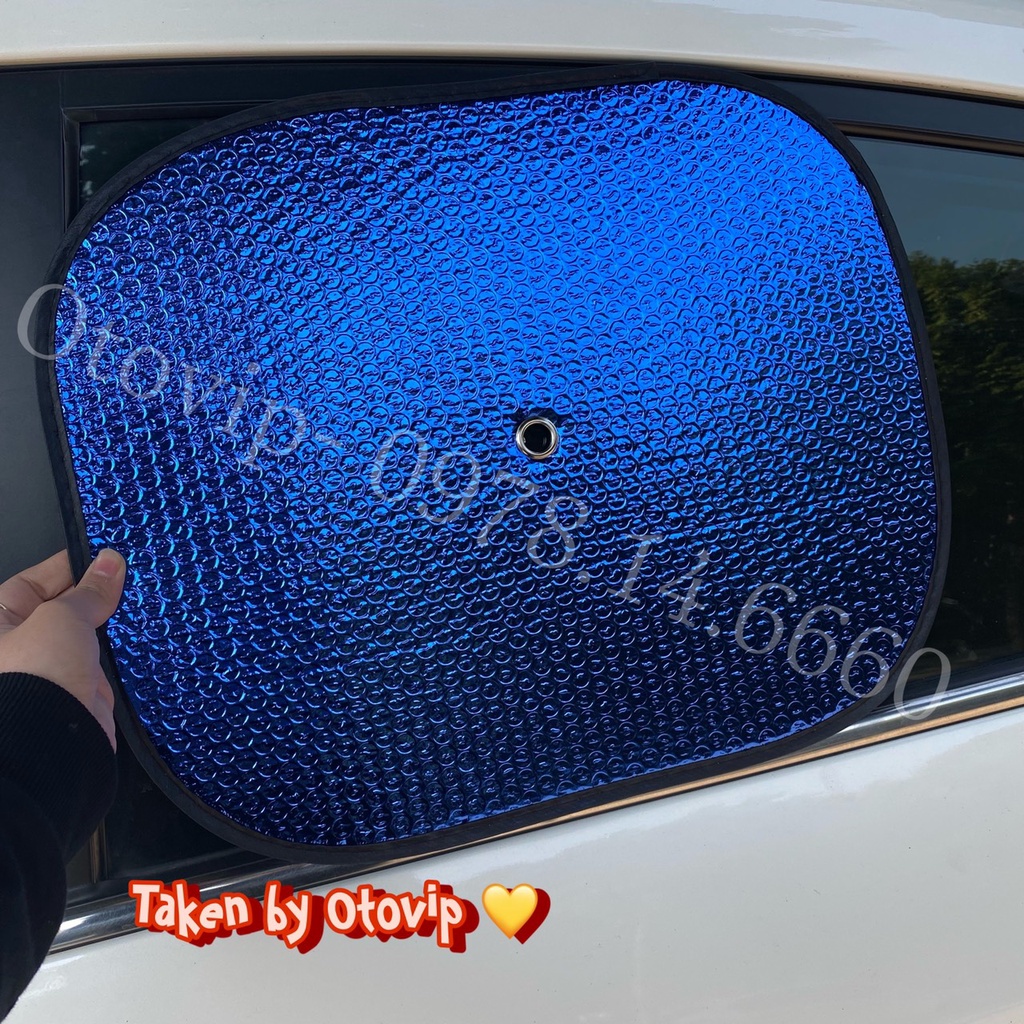 Tấm che nắng cửa kính ô tô dạng miếng chắn nắng kính lái kính sau xe hơi cao cấp giá rẻ phủ bạc hình tròn ngăn ngừa UV