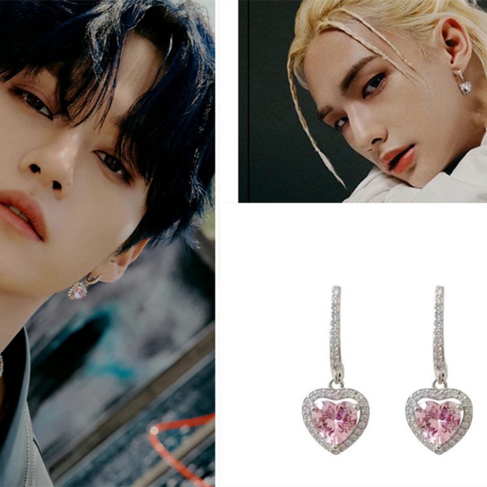 Bộ Vòng cổ + Bông Tai Thời Trang Hình Nhóm Nhạc Kpop Stray Kids