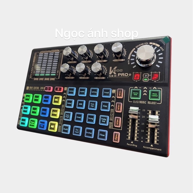 Soundcard K300 PRO MAX bản nâng cấp – Soundcard chuyên thu âm, livestream, karaoke online – Livestream được 3 điện thoại