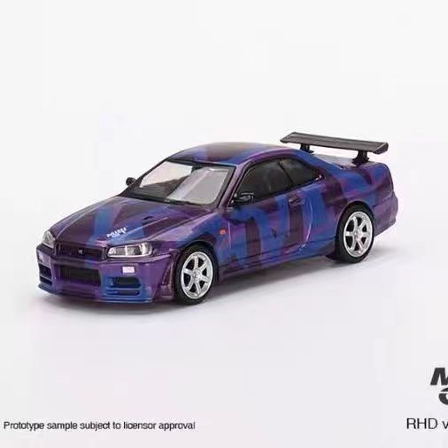 Mô Hình Xe Hơi Nissan SkylineGT-R R34 Phiên Bản Kỷ Niệm 5 Năm 446 Bằng Hợp Kim Tỉ Lệ 1 / 64