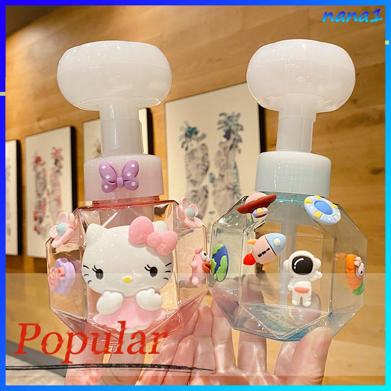SANRIO Chai Nhựa 300ML Đựng Xà Phòng Dạng Nhấn Tạo Bọt Hình Bông Hoa Dễ Thương