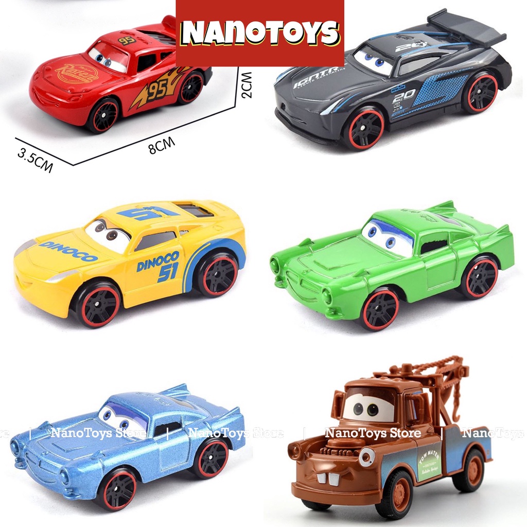 ĐỒ CHƠI XE Ô TÔ CHẠY TRỚN SẮT - BỘ 3, 6 XE CARS SẮT, XE McQUEEN, XE SPORT CÓ 2 BỆ PHÓNG- MẪU NGẪU NHIÊN - NANOTOYS STORE