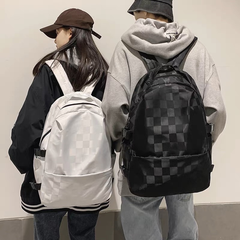 Balo chống nước kẻ Caro cá tính học sinh sinh viên đựng vừa laptop sách vở đi học đi làm cặp unisex balo thời trang