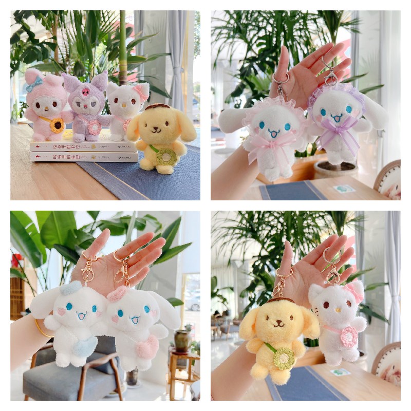 SANRIO Móc Khóa Hình Cinnamoroll Nhồi Bông Mềm Mại Đáng Yêu