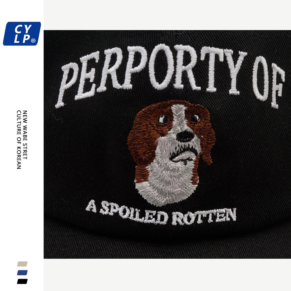 Mũ Lưỡi Trai Thêu Hình Chú Chó Dễ Thương Thời Trang Xuân Hè Cho Cặp Đôi