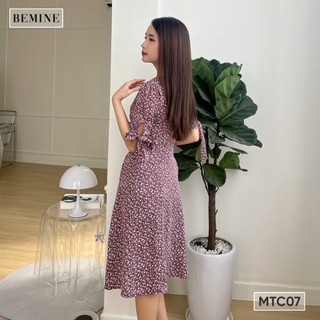 Đầm tay ngắn cột nơ BEMINE MTC07