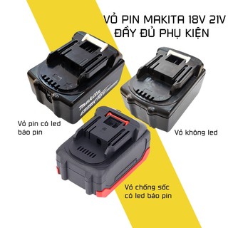 Vỏ pin makita 5s 2p 18v 21v 2 hàng 10 cell pin kèm ốc vít, lò xo, có tem dán