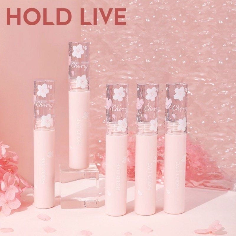 Son kem lì hoa anh đào sakura Holdlive Dưỡng Ẩm Lâu Trôi Bền Màu Chống Thấm Nước