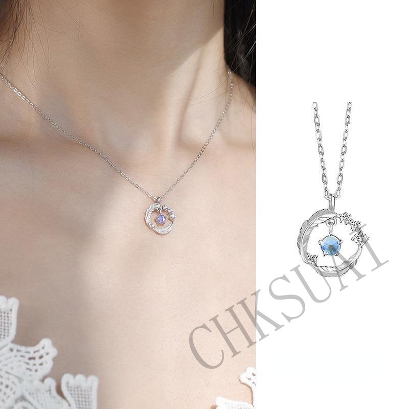 Vòng cổ Mạ Bạc Mặt Lông Vũ Sang Trọng
